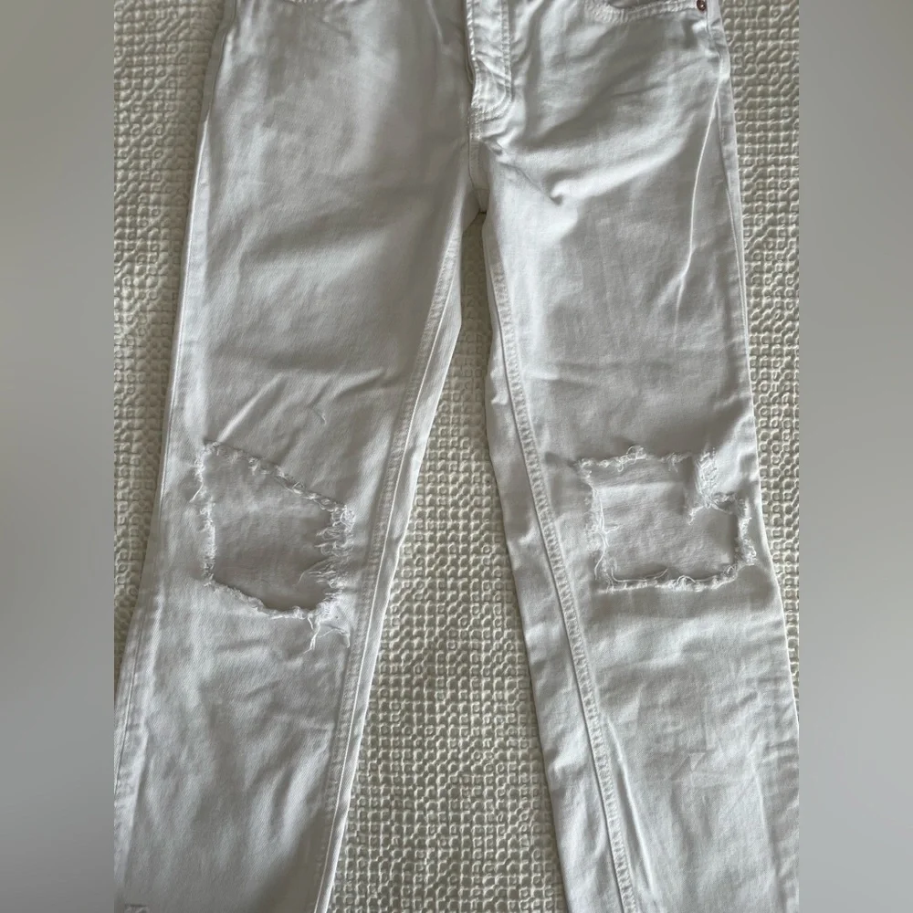 FREE PEOPLE We The Free Maggie Mid Rise Straight in Optic White Size 25